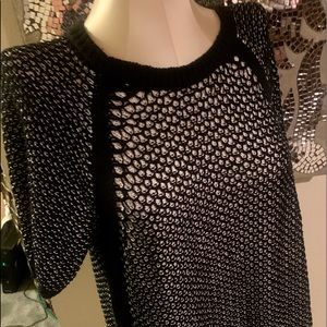 Calvin Klein black white sweater large